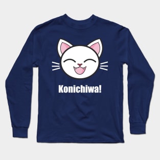 Konichiwa Japan - Cute Japanese Cat Long Sleeve T-Shirt